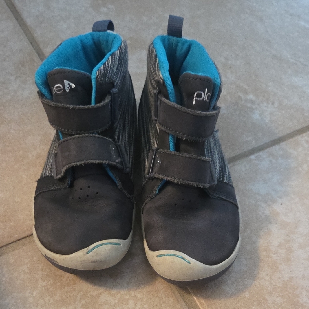 PLAE Kids' Black and Teal Boots